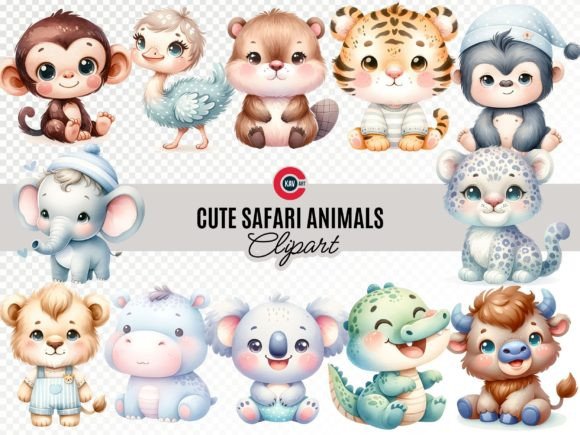 Download Cute Safari Animals Clipart Bundle - Safari animals clipart Collection
