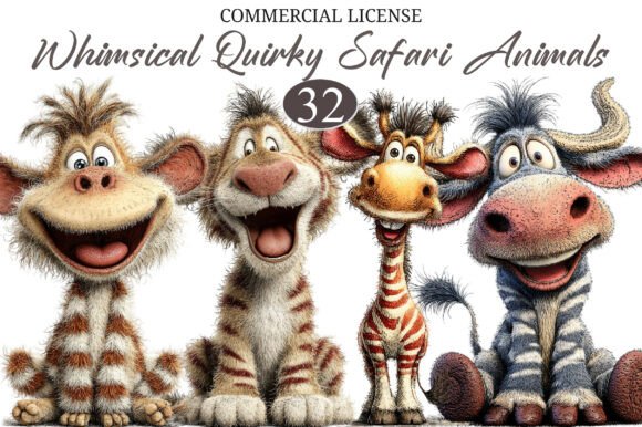 Download Whimsical Quirky Safari Animals Clipart - Safari animals clipart Collection