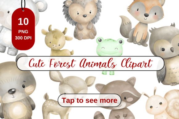 Download Cute Watercolor Forest Animals Clipart - Cute watercolor Collection