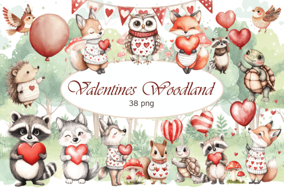 Download Valentine Woodland Animal Clipart - Woodland animal clipart Collection