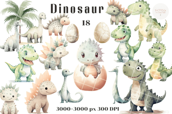 Download Cute Watercolor Dinosaur Clipart - Cute watercolor Collection