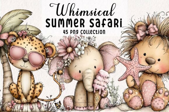 Download Whimsical Summer Safari Animals Clipart - Safari animals clipart Collection