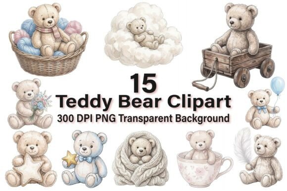 Download Cute Watercolor Teddy Bear Clipart - Cute watercolor Collection