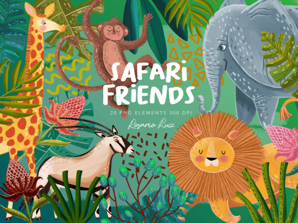Download Safari Animals Clipart, Jungle Friends - Safari animals clipart Collection